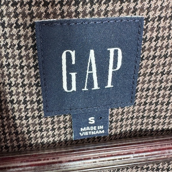 Gap Houndstooth Knit Oversized Blazer Jacket Brown Small Heritage Preppy - Picture 9 of 12